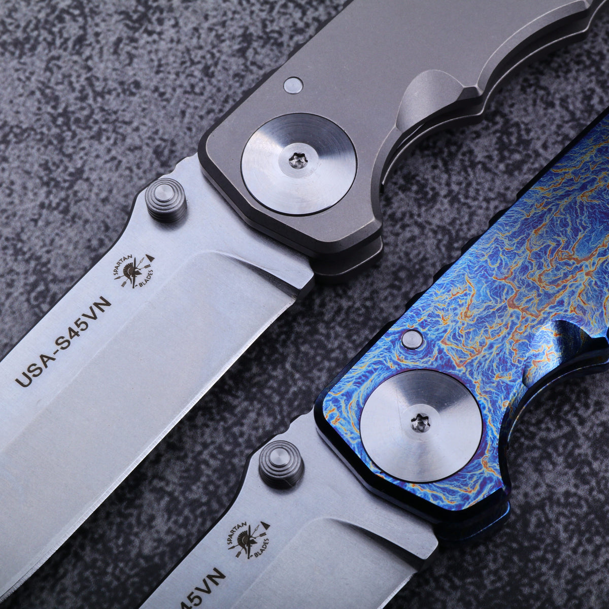 瘟疫医生斯巴达折叠刀 Harsey 3.85英寸钛合金手柄陶瓷轴承 S45VN 户外便携折叠刀